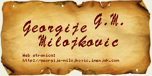 Georgije Milojković vizit kartica